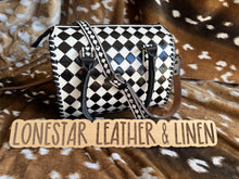 Load image into Gallery viewer, Black & White Checkered Speedy Crossbody Purse (White)