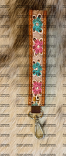 Load image into Gallery viewer, Tooled Leather Wristlet Keychins