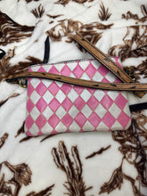 Load image into Gallery viewer, Pink Checkered Layla Wristlet & Crossbody