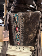 Load image into Gallery viewer, Aztec Diamond Stitched Cowhide Crossbody Purse