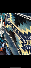 Load image into Gallery viewer, Navy Aztec Naveen Super Plush Blanket S9