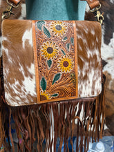 Load image into Gallery viewer, Stunning Cowhide Tooled Strap Crossbody Purse