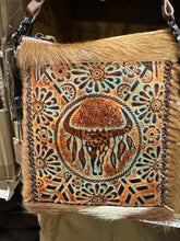 Load image into Gallery viewer, Cowskull Tooled Leather Crossbody Purse
