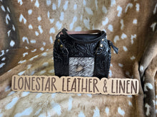 Load image into Gallery viewer, Black Tooled Leather Stephanie Cowhide Speedy Purse