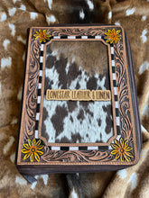 Load image into Gallery viewer, Tooled Leather & Cowhide Binder Portfolios