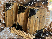 Load image into Gallery viewer, Reclaimed Rail Road Cowhide Studded Trays
