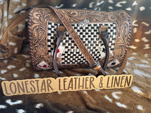 Load image into Gallery viewer, Vitruvian Checkered Cards Speedy Crossbody Purse