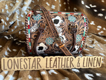 Load image into Gallery viewer, Concho Cards Bellagio Tooled Leather Speedy Crossbody Purse