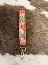 Load image into Gallery viewer, Tooled Leather Wristlet Keychains