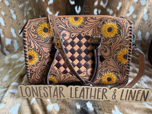 Load image into Gallery viewer, Sadie Sunflower Tooled Leather Speedy Crossbody Purse