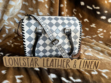 Load image into Gallery viewer, Grey Sydney Checkered Speedy Crossbody Purse