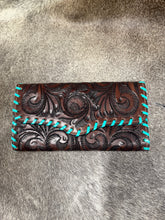 Load image into Gallery viewer, Stitched Tooled Leather Wallets
