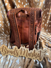 Load image into Gallery viewer, Aztec Leather Cowhide Backpack