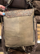 Load image into Gallery viewer, BA2825 Tooled Floral Flap Cowhide Crossbody Purse