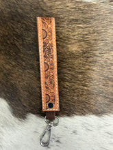 Load image into Gallery viewer, Tooled Leather Wristlet Keychains