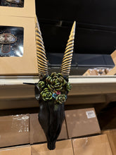 Load image into Gallery viewer, Black Floral Succulent Skull