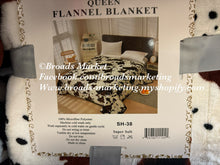 Load image into Gallery viewer, Queen Cow Print Plush Blanket