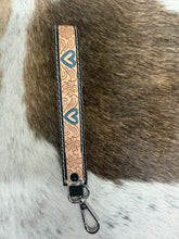Load image into Gallery viewer, Tooled Leather Wristlet Keychains