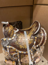 Load image into Gallery viewer, Black & Gold Saddle Piggy Bank