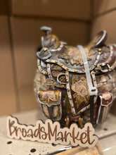 Load image into Gallery viewer, Black & Gold Saddle Piggy Bank