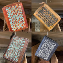 Load image into Gallery viewer, Leather Aztec Wallet Card Holder