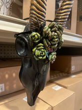Load image into Gallery viewer, Black Succulent Skull
