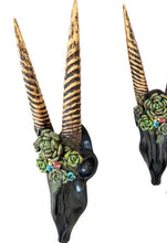 Load image into Gallery viewer, Black Succulent Skull