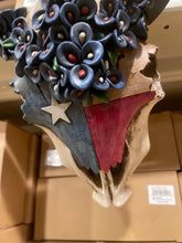 Load image into Gallery viewer, Texas Bluebonnet Cowskull Wall Decor