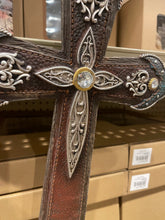 Load image into Gallery viewer, Western Turqouise Silver Studded Cross