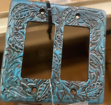 Load image into Gallery viewer, Turqouise Tooled Rocker Plates