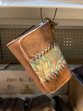 Load image into Gallery viewer, Cowhide Tooled Braided Wristlet Wallets