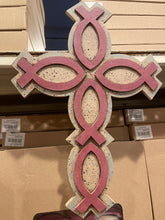 Load image into Gallery viewer, Pink Jesus Fish Christian Cross