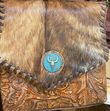 Load image into Gallery viewer, Turqouise Medallion Tooled Crossbody