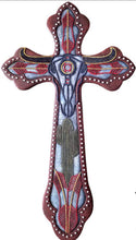 Load image into Gallery viewer, Cowskull Cactus Studded Cross