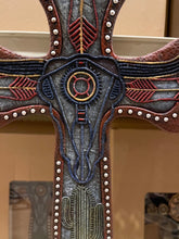 Load image into Gallery viewer, Cowskull Cactus Studded Cross