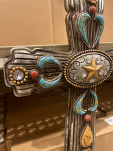 Load image into Gallery viewer, Turquoise Stone Medallion Cross