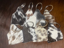 Load image into Gallery viewer, Cowhide Ear Tag Keychains