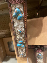 Load image into Gallery viewer, Turquoise Barbed Wire Lotus Cross