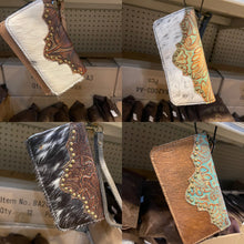 Load image into Gallery viewer, Cowhide Wristlet Wallets