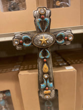 Load image into Gallery viewer, Turquoise Stone Medallion Cross
