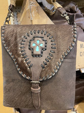 Load image into Gallery viewer, Cowhide Turquoise Stone Crossbody