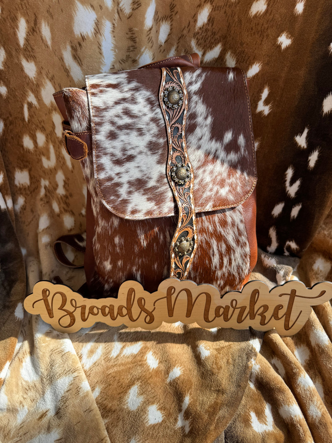 Red Beige Medallion Backpack