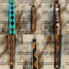 Load image into Gallery viewer, Tooled Leather Wristlet Keychins
