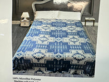 Load image into Gallery viewer, Blue Crosses Queen Plush Blanket
