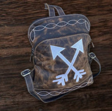 Load image into Gallery viewer, Distressed Leather Small Backpacks
