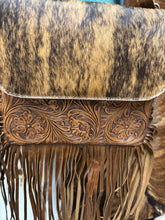 Load image into Gallery viewer, Stunning Tooled Cowhide Crossbody Purse
