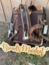 Load image into Gallery viewer, Cherry Cowhide Tooled Leather Backpack
