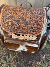 Load image into Gallery viewer, Tooled Cowhide Backpack
