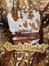 Load image into Gallery viewer, Beige Red Fringe Cowhide Backpacks
