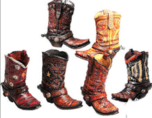 Load image into Gallery viewer, Set of 6 Western Boot Vases
